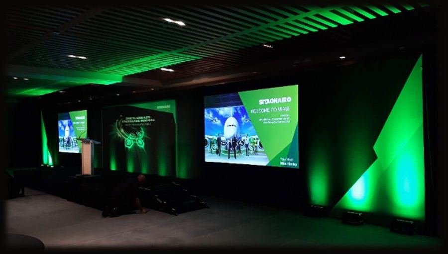 Corporate welcome session with branded general session stage